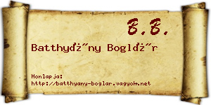 Batthyány Boglár névjegykártya